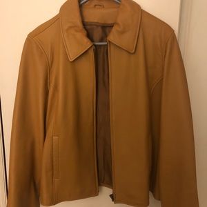 Caramel/Tan Leather Jacket Sz L